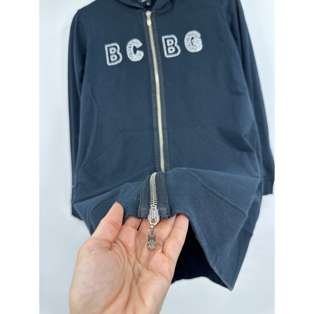 Y2K BCBGmaxazria Women’s L Full Zip Hoodie Jacket Blinds Rhinestone Black - Picture 6 of 13